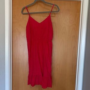 Red Sleeveless Dress with Eyelet Details juniors sz medium